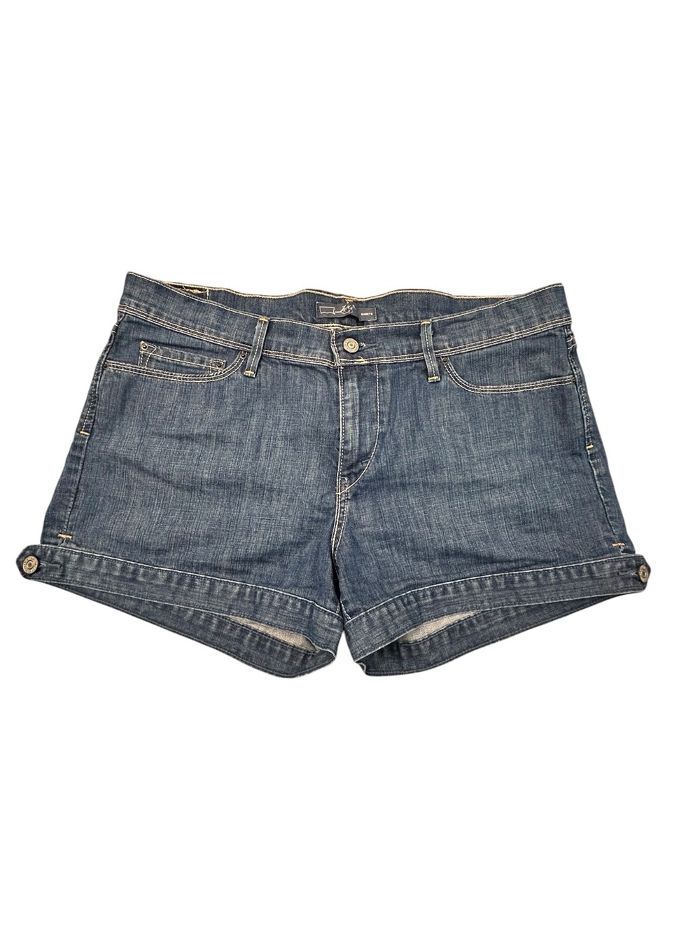Levi’s Women’s Denim‎ Roll-Hem Blue Denim Shorts 12 Stretch Casual Mid Rise